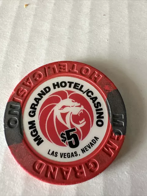 MGM GRAND HOTEL CASINO $5 poker chip - Las Vegas, NV