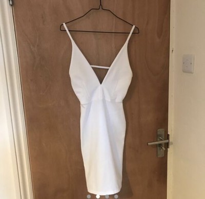 Pretty Little Thing PLT 4 6 White Mini Bodycon Dress
