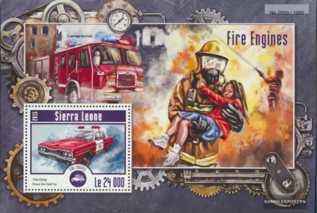 Sierra Leone Block 783 (kompl. Ausg.) postfrisch 2015 Feuerwehrfahrzeuge