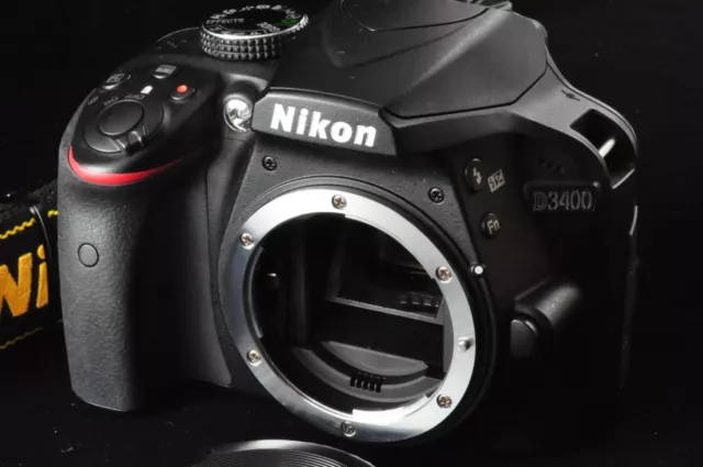 Only 2355 shots Top Mint Nikon D D3400 24.2 MP Digital SLR Camera Black Body