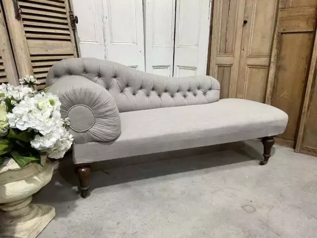 Stunning Reupholstered Victorian Day Bed Chaise Longue