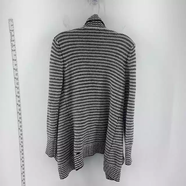 Merona White Black Striped Wool Blend Pullover Sweater - Women's M 2