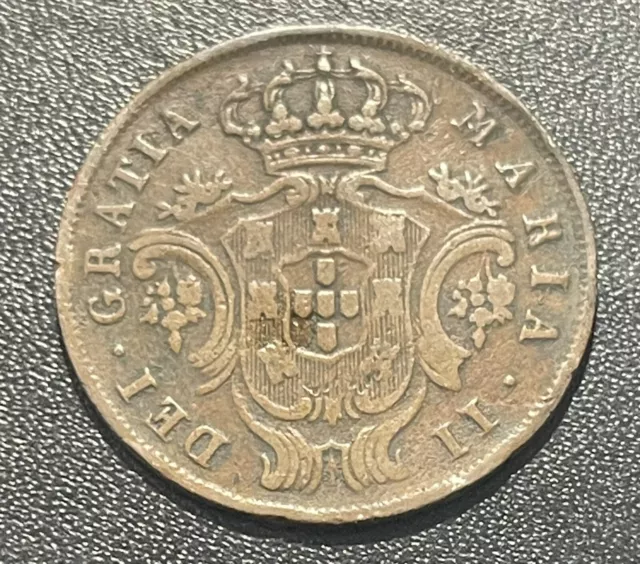 Azores (Portugal) 1843 5 Reis Copper Coin