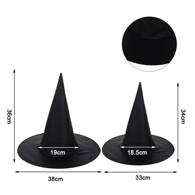 DRESS PARTY PROPS Decor Black Halloween Witch Hat Costume Headwear