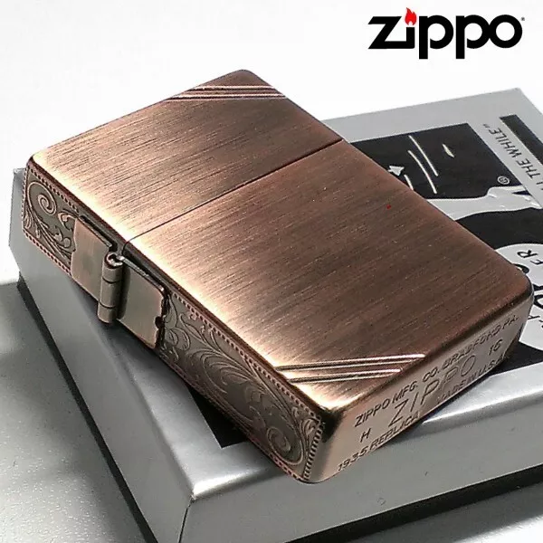 Zippo 1935 Reprint Replica Copper Ancient Beauty 3 Sides Arabesque