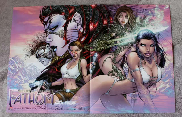 Fathom 2000 Michael Turner Lara Croft Tomb Raider Witchblade GGA PROMO Poster VF