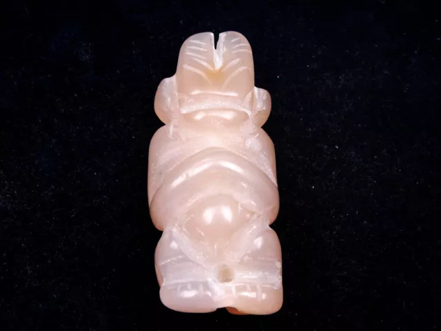 Old Nephrite Jade Stone Carved HongShan Culture Ancient Warrior #02202102A