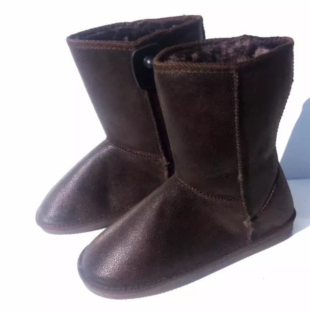 Bottines en Daim Avec Fausse Fourrure Bottes Brun Fourrées