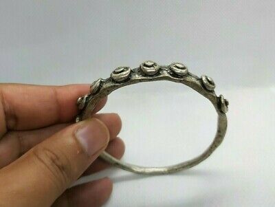 Extremely Rare Ancient Viking Bracelet Authentic Silver Color Artifact