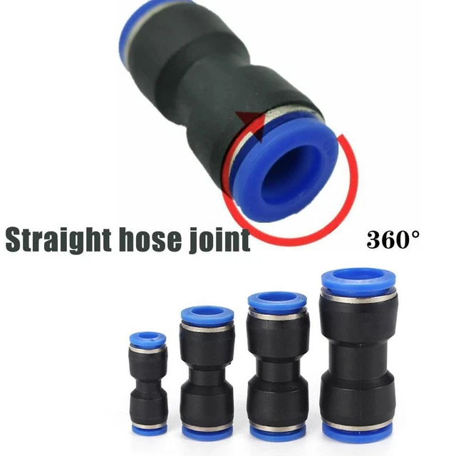 4-16mm Fitting Plastic Connector PU For Air water Hose Straight Push Tube Q9N2