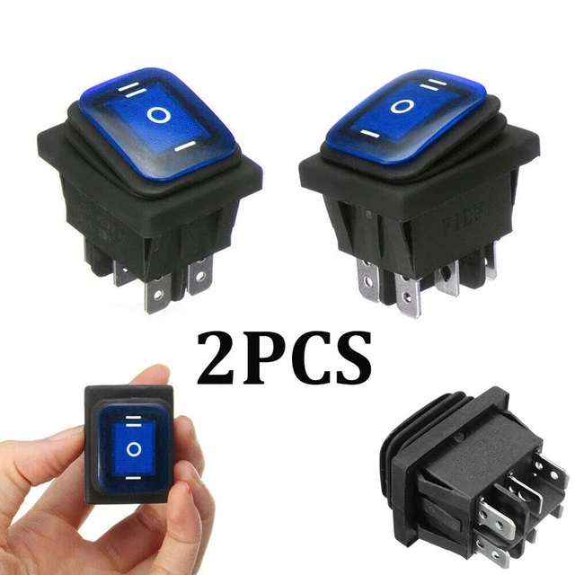 Interruttore a bilanciere elettrico accessori attrezzatura auto DPDT on-off-on 2 PEZZI