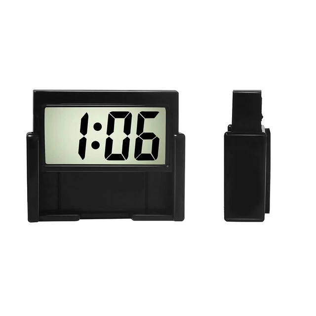 CAR DASHBOARD DIGITAL Clock Vehicle Adhesive Clock W/ LCD Display Time ...