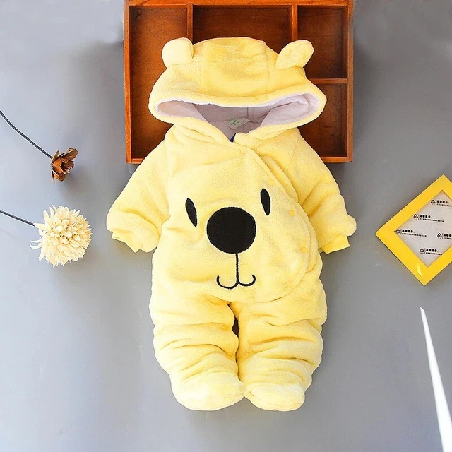 Tuta tutina con cappuccio neonato bambino bambino orso bambina orso body abiti 3