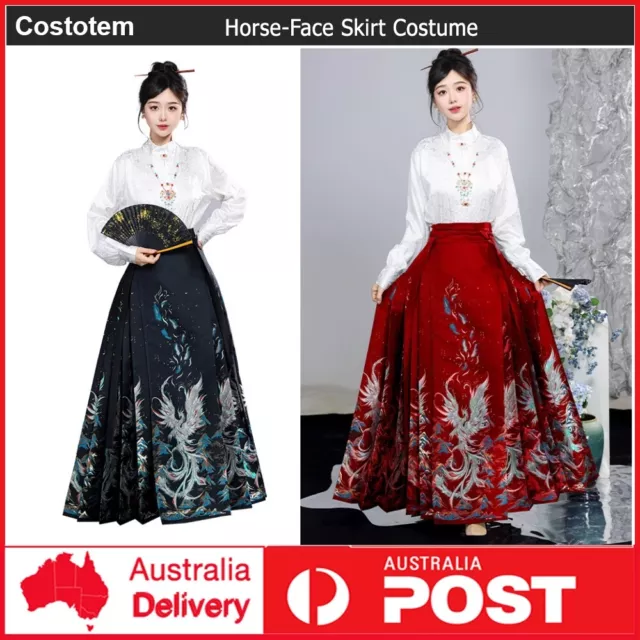 Traditional Chinese Hanfu Women Ming Dynasty Dress Horse Face Skirt Fair Lady