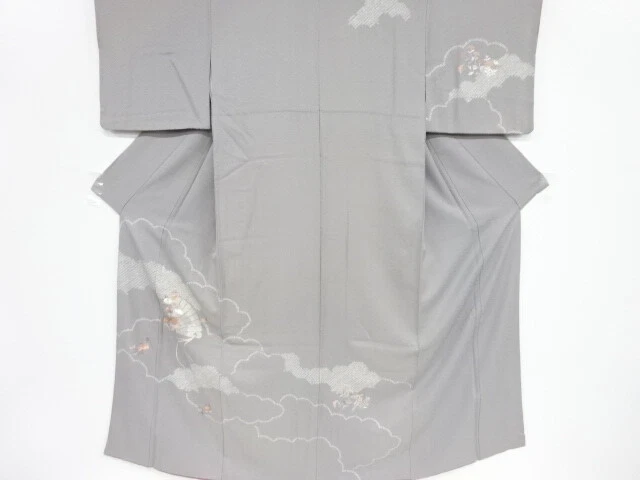 41642# Japanese Kimono / Antique Kimono / Embroidery / Shibori / Peony & Aut