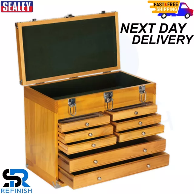 Sealey AP1608 Wood Tool Box Chest 8 Drawer Heavy Duty Storage Machinist Cabinet