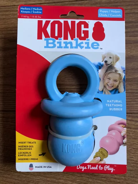 KONG Puppy Toy Binkie Dummy Dog Toy Size Medium Interactive Treat Dispensing Toy