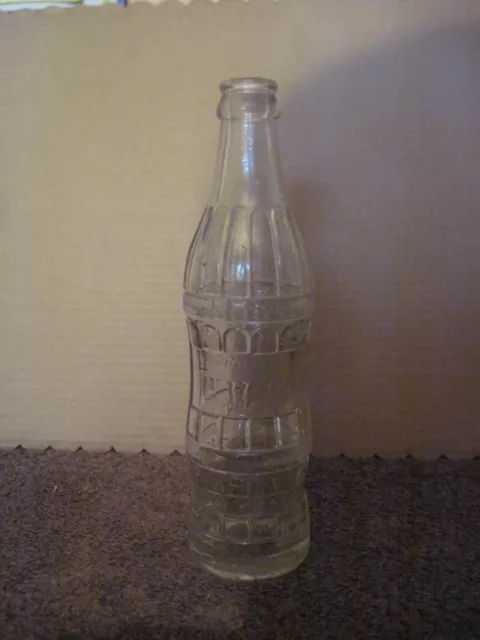 TRY-ME BEVERAGES 9 OZ. CLEAR ART DECO CROWN TOP SODA BOTTLE Pat April 24th 1924