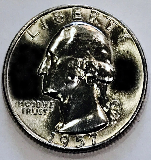 1957 D Washington Quarter! Superb Gembu++Frosty As Ice! Scarce Gem$ Nr #R122_300