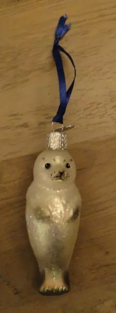 Old World Christmas Seal Pup Nautical Coastal Glass Christmas Ornament Owc