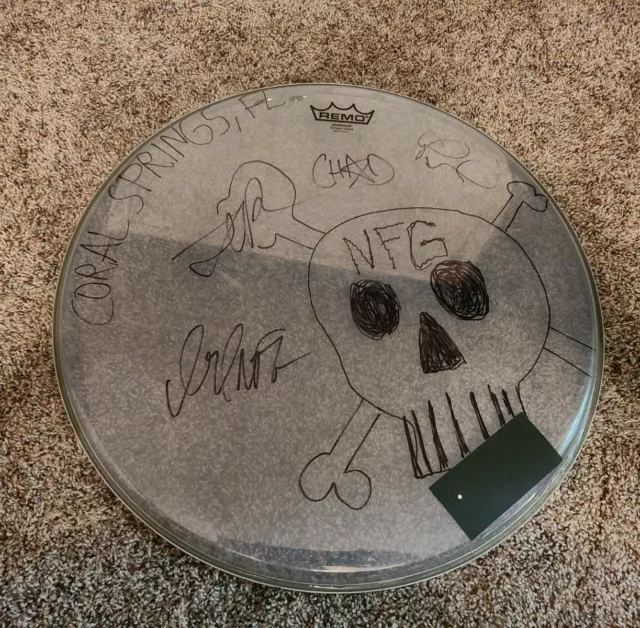 New Found Glory Huge Drumhead USED & SIGNED BY ALL MEMBERS NFG