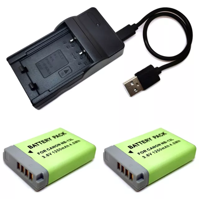 Battery / USB Charger For NB-13L Canon PowerShot G1 X Mark III G7 X Mark III New