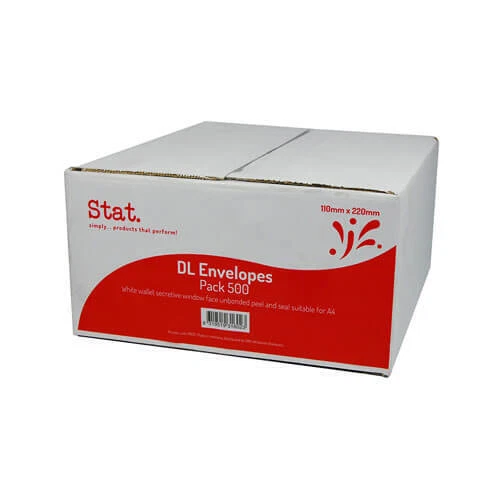 Fenêtre Visage Stat Peel Et Joint Enveloppe DL (500pk)