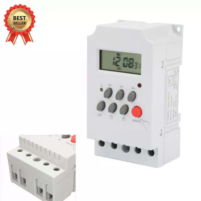 Programmable 220V Din Rail Digital LCD Timer Switch Control KG316T-II S190