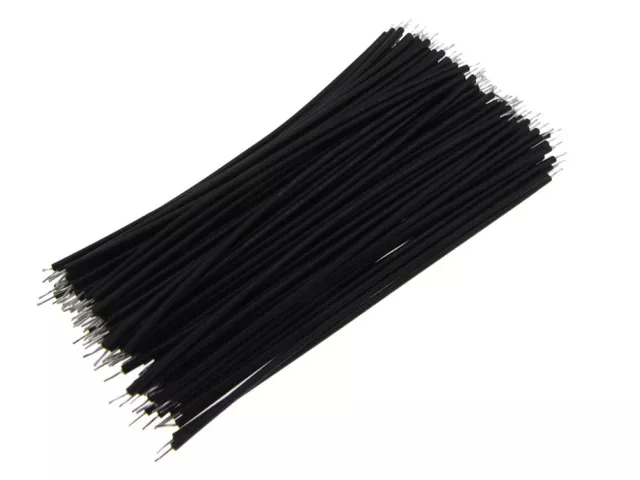【10CM】 28AWG Standard Jumper Wire Pre-cut Pre-soldered - Black - Pack of 100