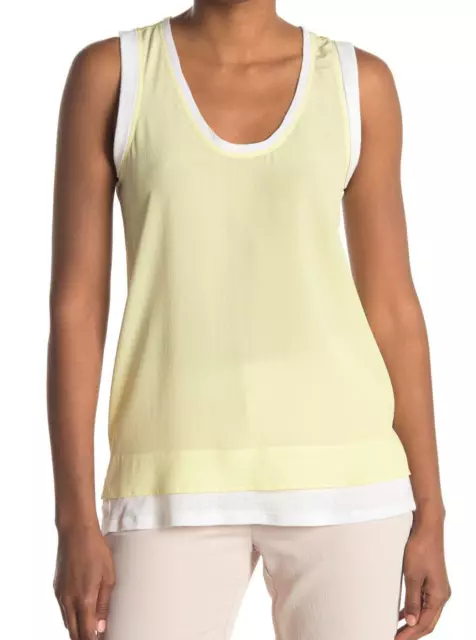 Brochu Walker Top Women Small Yellow Silk Charteruse Tani Layered Tank new