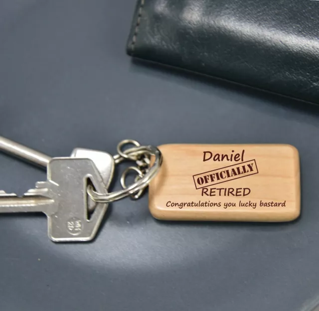 Personalised Retirement Gift Keyring Funny Rude Friend Leaving Work Present