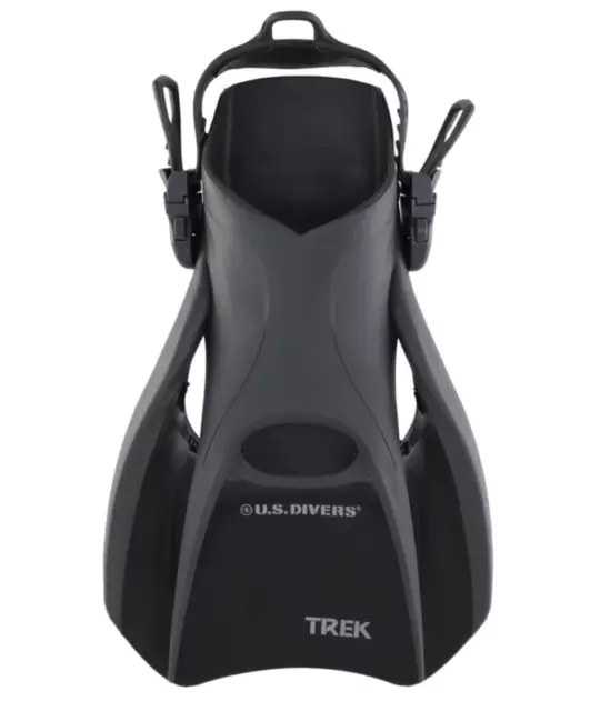 US DIVERS Adult Unisex Trek Fins Unisex Travel Adjustable Size S - Black NWT