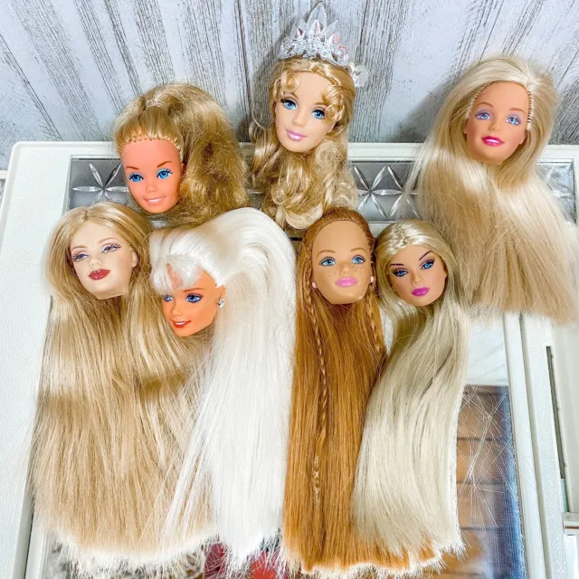 Barbie Doll Head Lot of 7 Heads Fashionista Collectors Pregnant Midge VTG Mattel