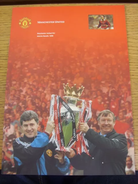 1998 Manchester United: PLC Interim Results - Large A4 Glossy Programme Style. C