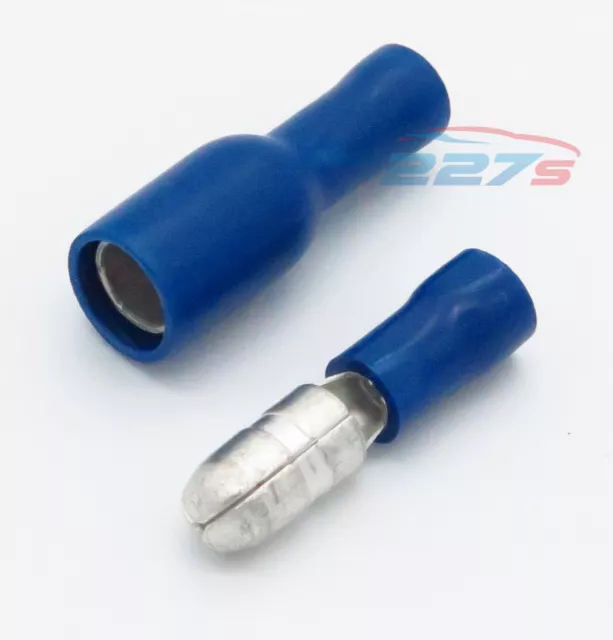 100x Blue Bullet Connector Insulated Crimp Terminals for Electrical Wiring Cable