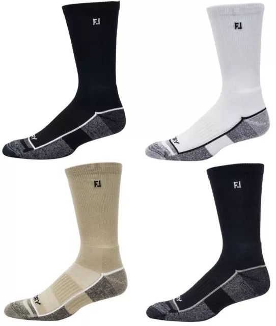 NEW 2024 Mens Footjoy ProDry CREW Solid Golf Socks, PICK COLOR, 3 PAIR,Size 7-12