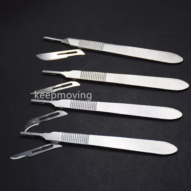 10 Pcs Dental Surgical Sterile Scalpel Blades Carbon Steel 10/11/12/15 #3 Handle