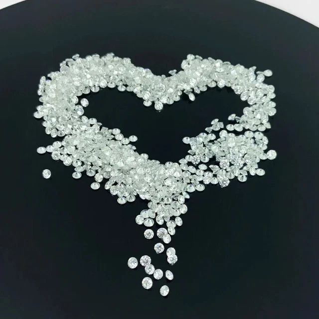 JK Cvd Diamant I1/I2 Clarté Coupe Ronde 5 CT 300 Pièces Labo Grown Lot 1.6 MM