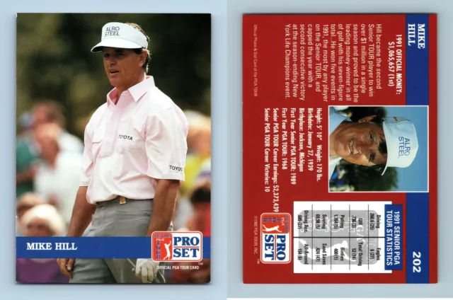 Mike Hill #202 PGA Tour 1992 Pro Set Trading Card