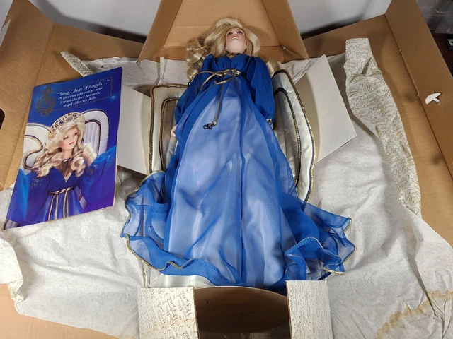 Franklin Heirloom THE CELESTIAL ANGEL Hand Painted Porcelain Doll w Original Box