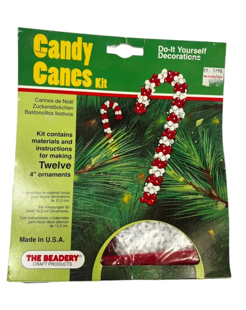 NUEVO Kit De Colección The Beadey Candy Bastones Cuentas Adornos de Navidad Hace 12