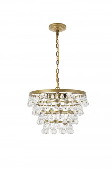 Living District LD5016D17BR Kora 5 Light Brass Ceiling Pendant