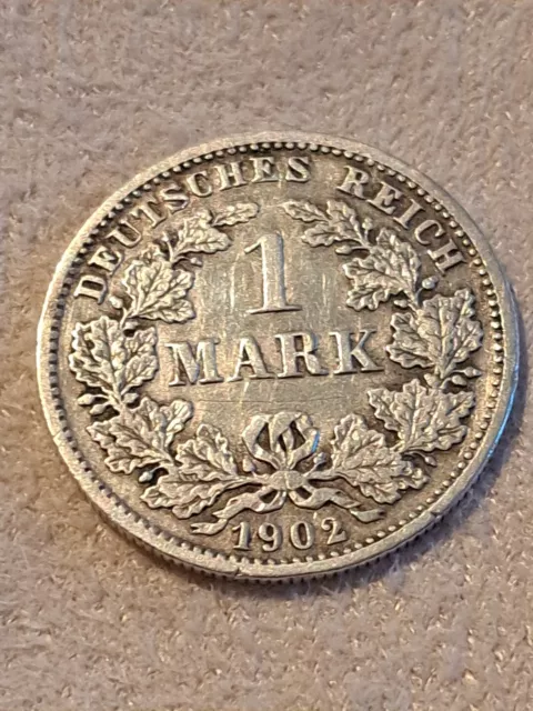 Kaiserreich 50 Pfennig 1877J und 1 Mark Deutsches Reich 1902 D Silber 2