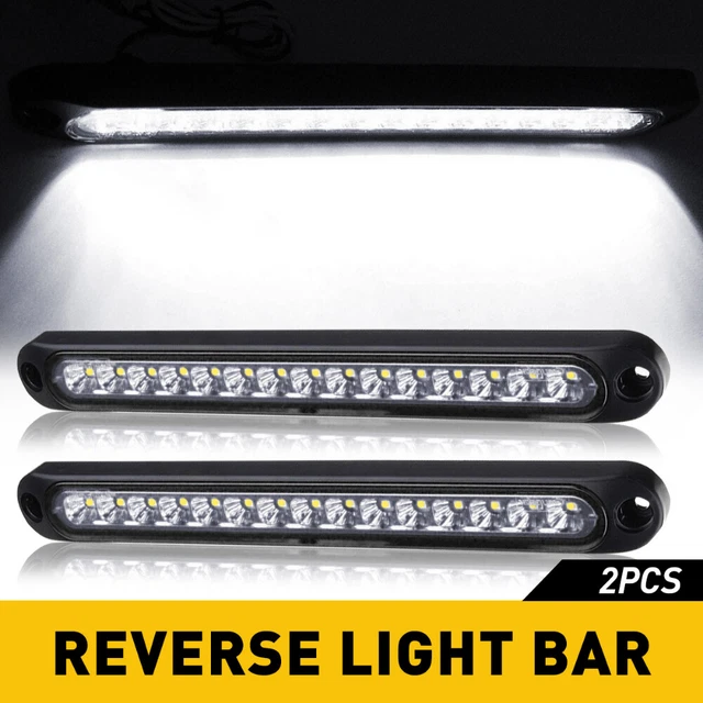 10" 15 White LED Truck Sealed Reverse Trailer Backup Light Bar Tail Turn Strip
