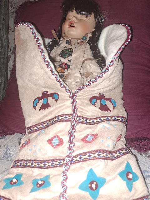 Porcelain Native American Doll Tradition Indian Girl 13" Dreaming Tala Doll
