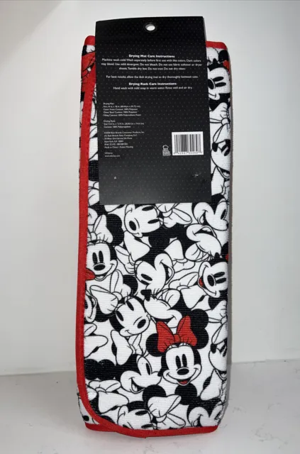Disney Minnie Mouse Drying Kitchen Mat With Rack 16”x18” New