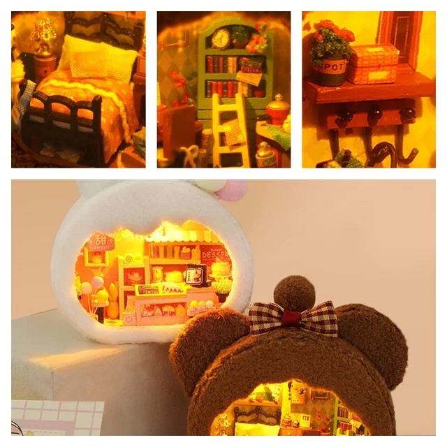 Cuteefun DIY Miniature House 3D Wooden DollHouse Craft Kits for Adults Dollhouse