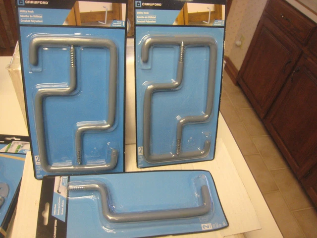 6 pc Crawford  3-Twin packs  MIX-- 2 x Utility Hooks & 1 x Ladder hooks