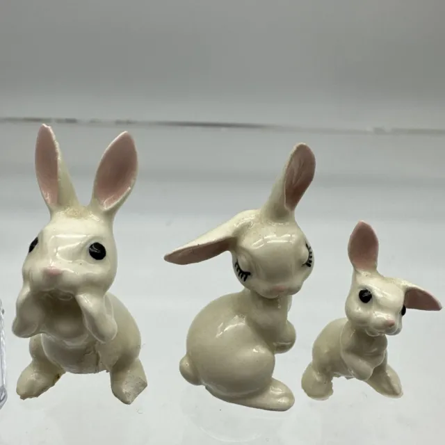 Vintage Miniature Hagen Renaker Rabbit Family - E-19