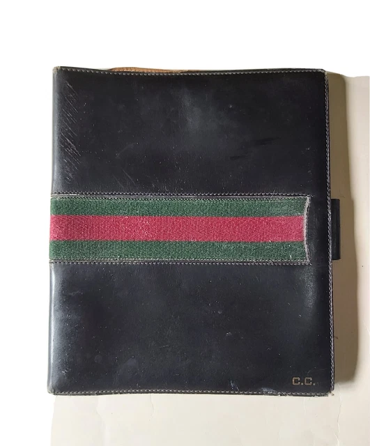 Vintage Gucci Originale Porta Agenda Rilegatore In Pelle